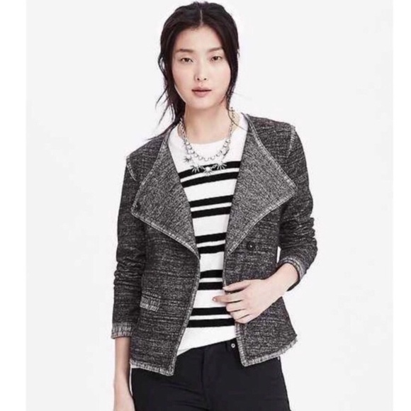 Banana Republic Tweed Fringe Moto Jacket - Picture 2 of 12